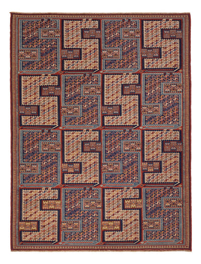 Kilim afegão Tapete 170x212cm - multicolor