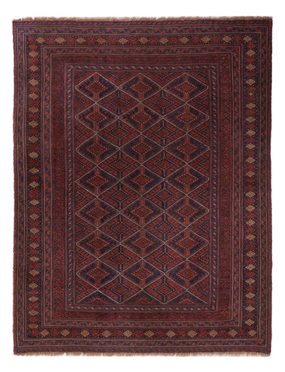 Kilim afegão 134x175cm - vermelho escuro
