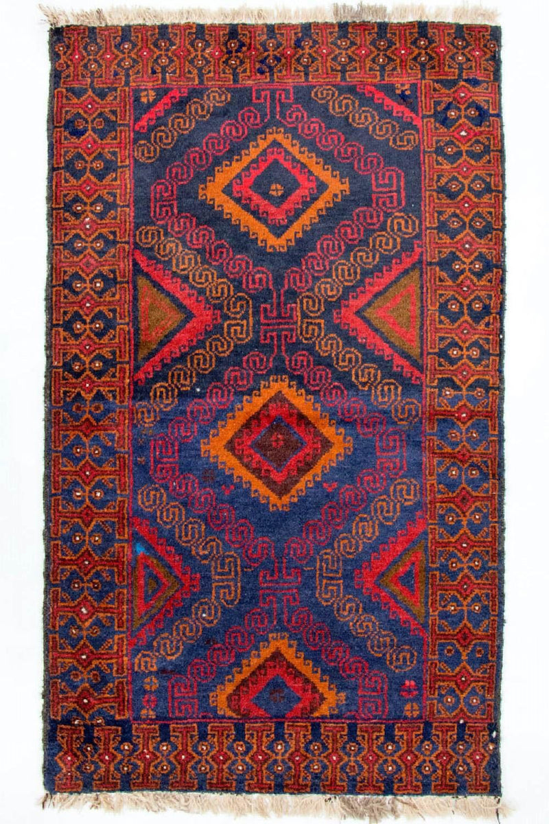 Tapete Baluch - 140 x 79 cm - azul