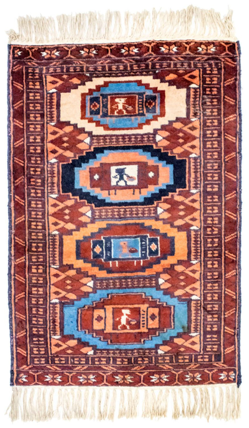 Tapete afegão 69x46cm - Tapete Oriental