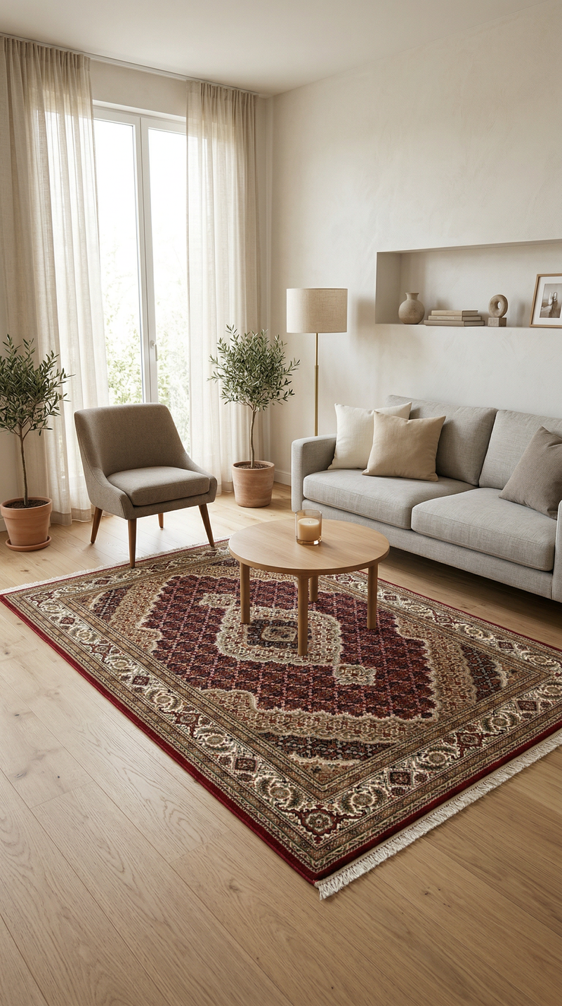 Tapete Persa - Tabriz - 233 x 163 cm - vermelho