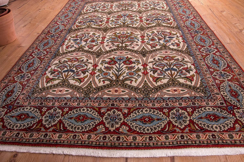 Tapete persa - Ghom - 215 x 141 cm - vermelho