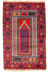Tapete Baluch - 125 x 79 cm - vermelho – product image