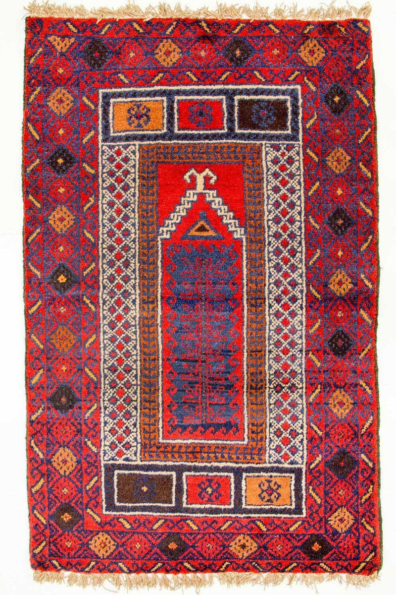 Tapete Baluch - 125 x 79 cm - vermelho