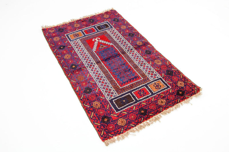 Tapete Baluch - 125 x 79 cm - vermelho