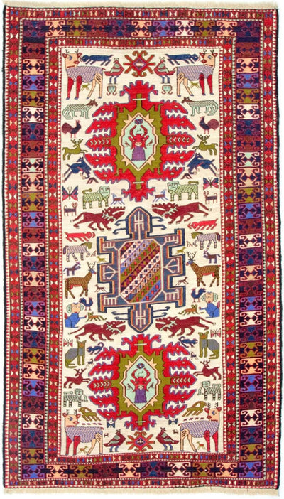 Kilim de seda Tapete 118x212cm