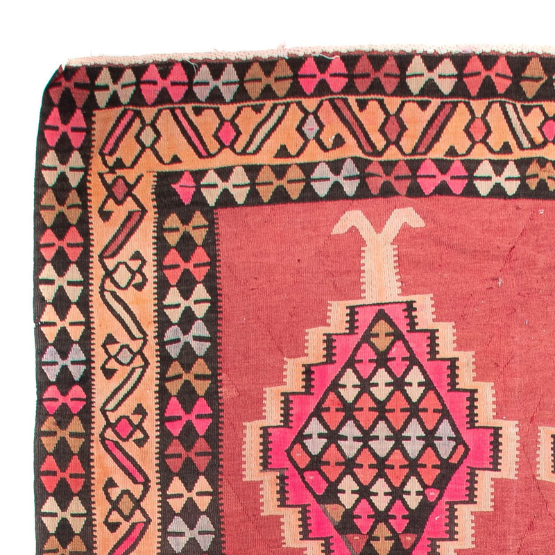 Corredor Tapete Kelim - Antigo - 380 x 185 cm - vermelho