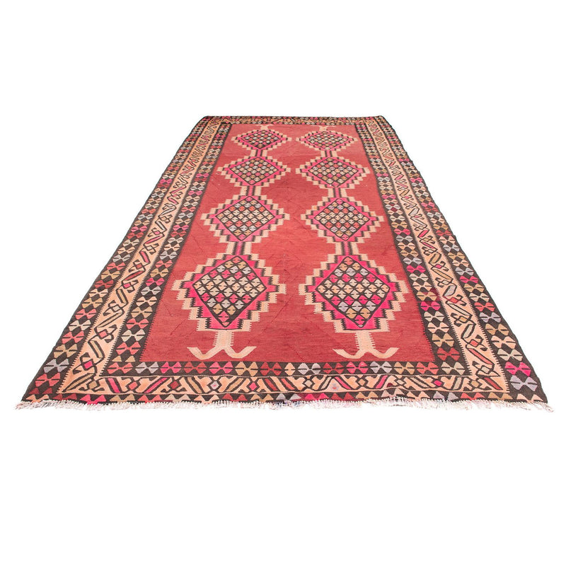 Corredor Tapete Kelim - Antigo - 380 x 185 cm - vermelho