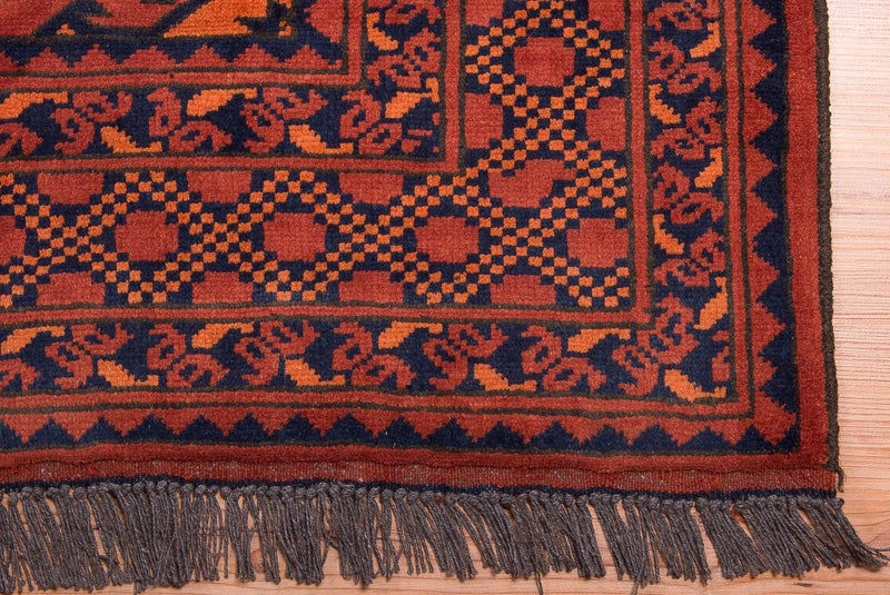 Tapete afegão - Kunduz - 300 x 199 cm - vermelho