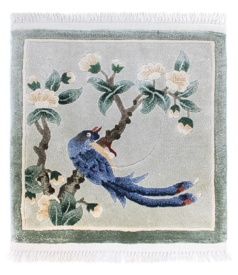 Seda chinesa Tapete 31x31cm - Tapete Oriental