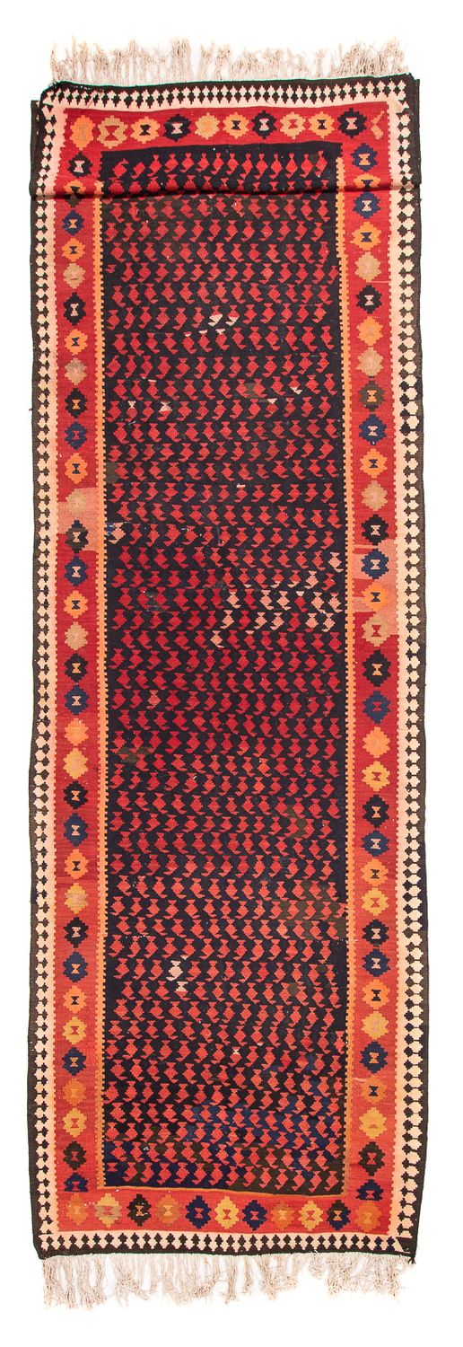 Corredor Tapete Kelim - Antigo - 450 x 120 cm - azul escuro