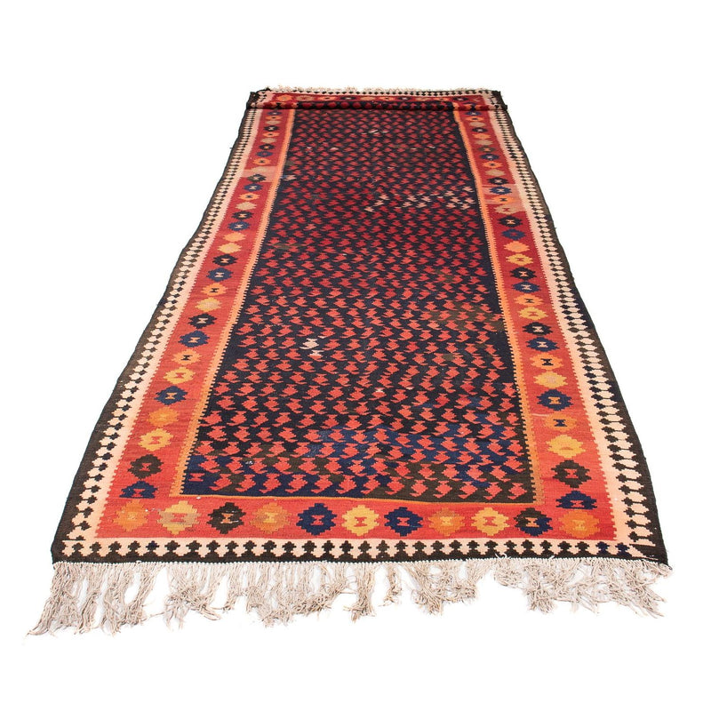 Corredor Tapete Kelim - Antigo - 450 x 120 cm - azul escuro