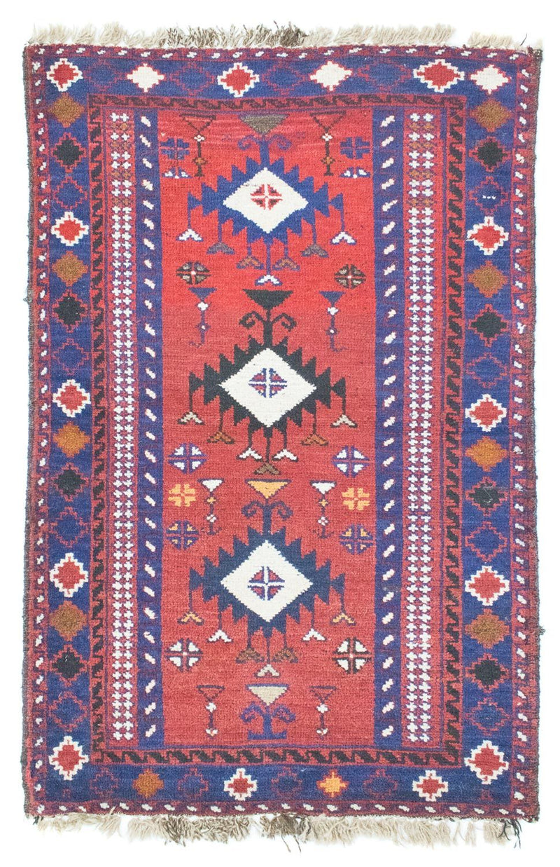Tapete Baluch - 128 x 77 cm - vermelho