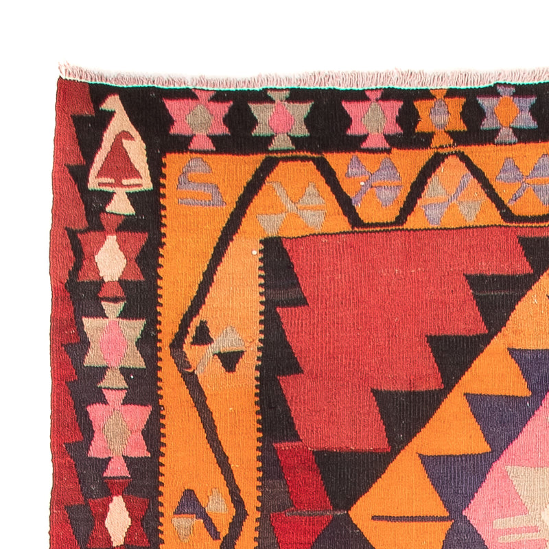 Corredor Tapete Kelim - Antigo - 390 x 150 cm - vermelho