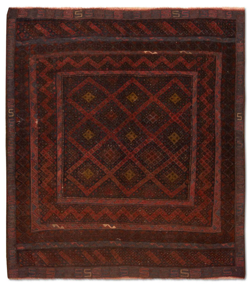 Tapete Kelim - Oriental - 139 x 118 cm - castanho