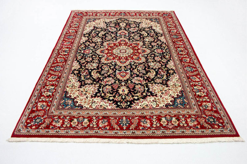 Tapete persa - Ghom - 243 x 170 cm - azul escuro