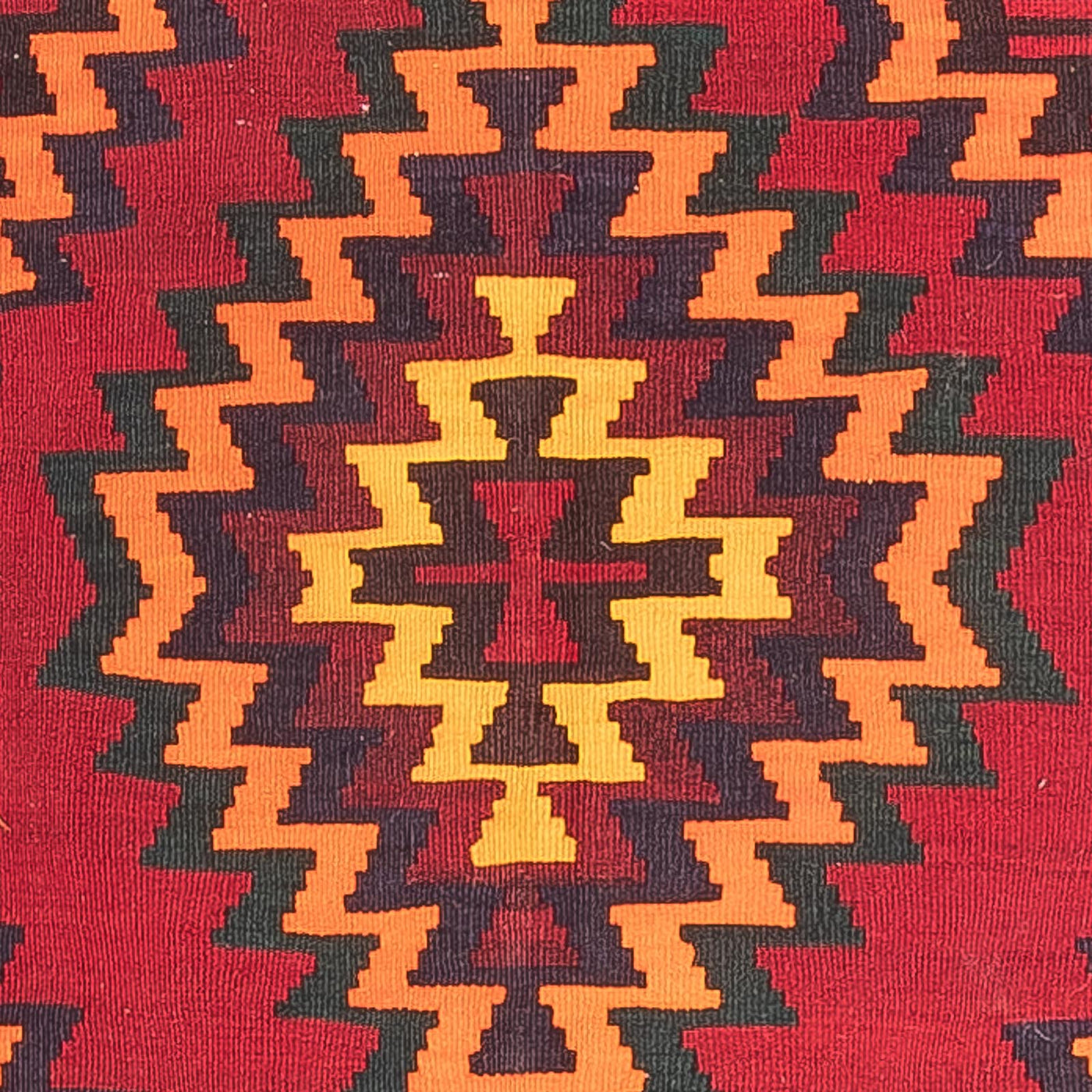 Corredor Tapete Kelim - Antigo - 440 x 124 cm - vermelho escuro