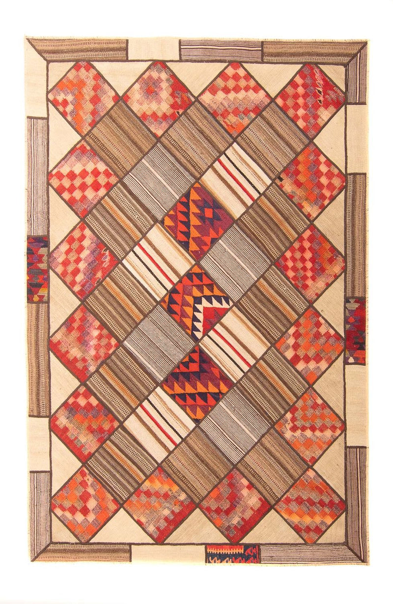 Tapete de trabalho em patchwork 230x160cm - Perserteppich Wollteppich