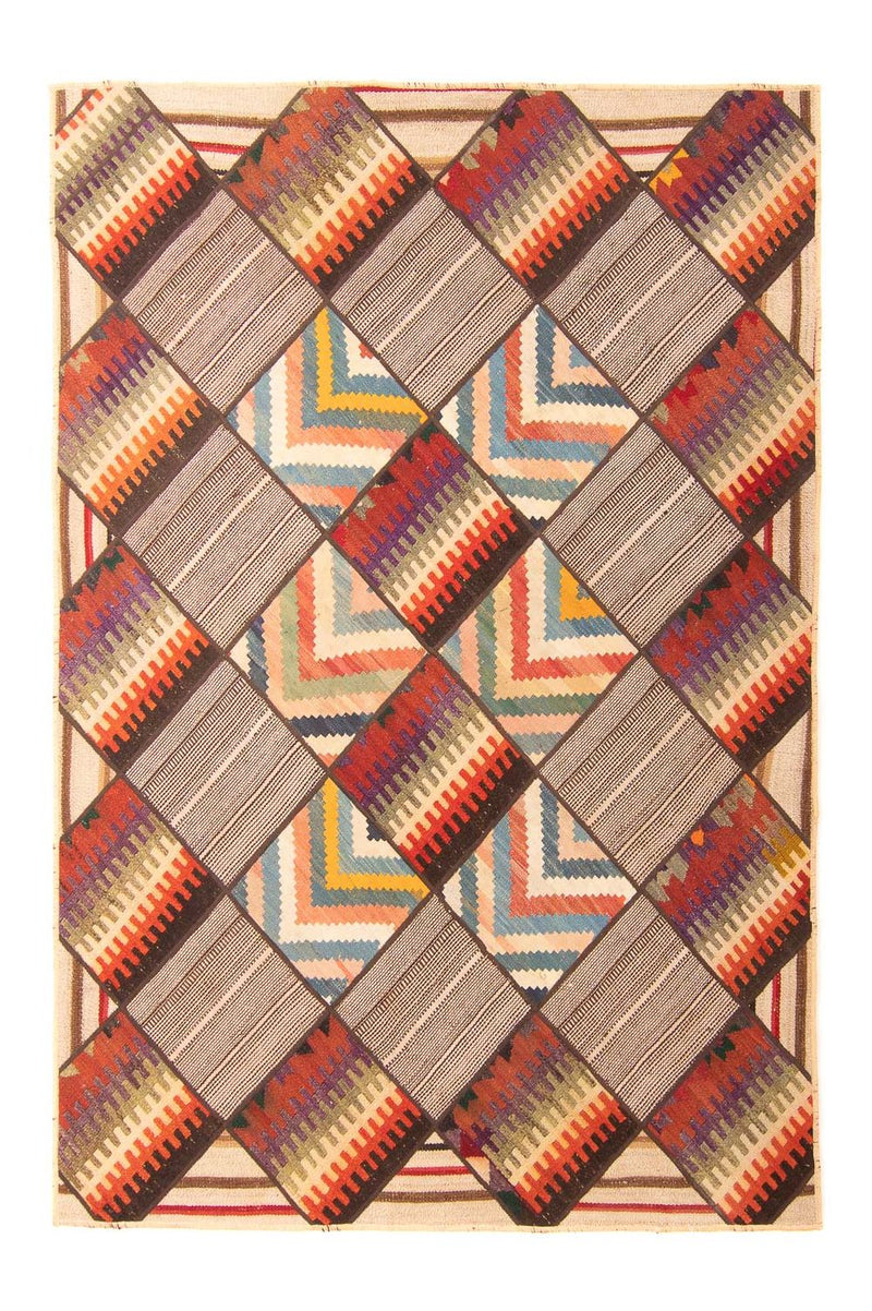 Tapete de trabalho em patchwork 200x150cm - Perserteppich Wollteppich