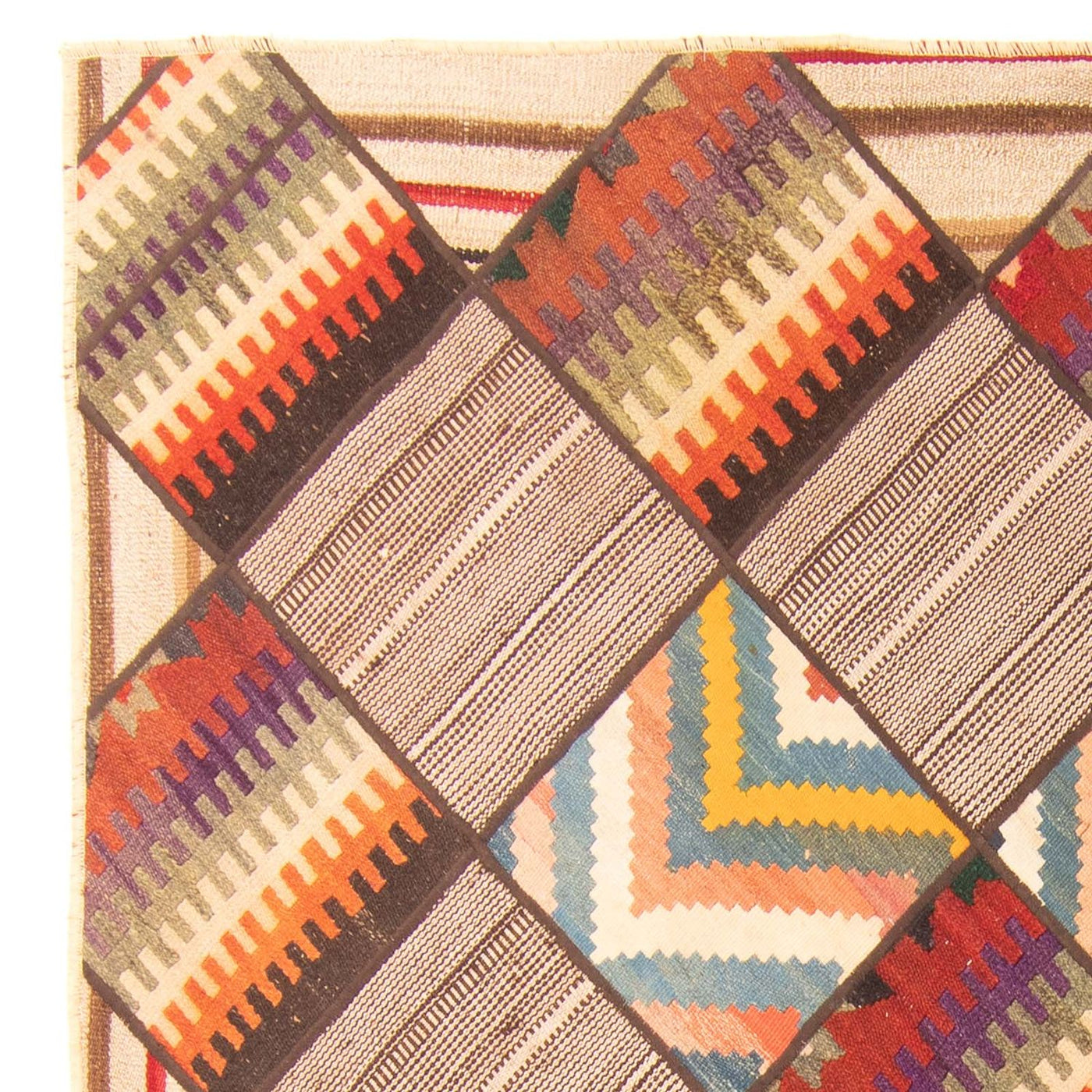 Tapete de trabalho em patchwork 200x150cm - Perserteppich Wollteppich