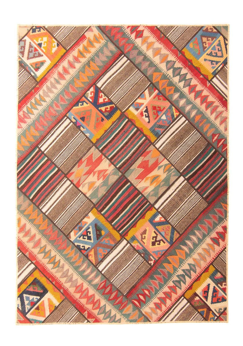 Tapete de trabalho em patchwork 200x150cm - Perserteppich Wollteppich