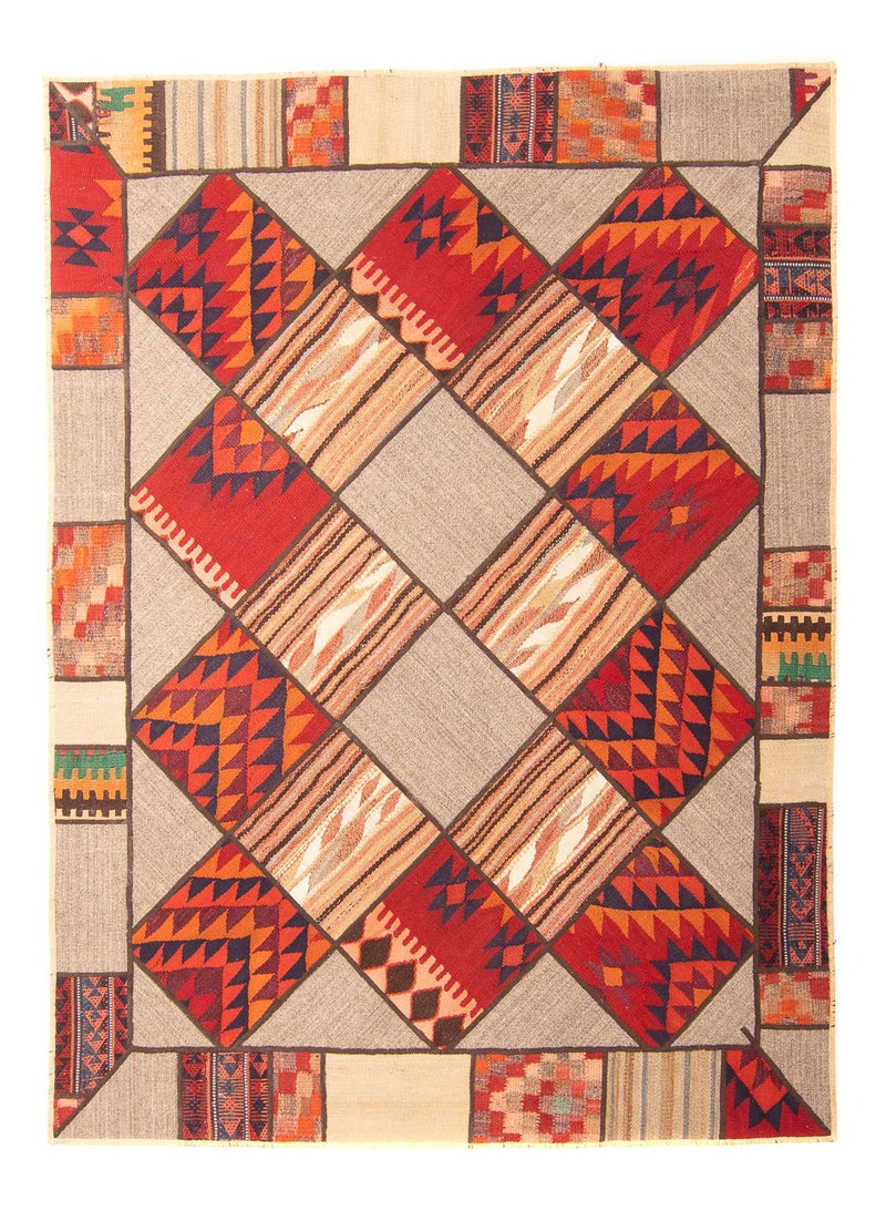Tapete de trabalho em patchwork 200x150cm - Perserteppich Wollteppich