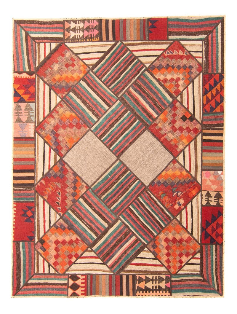 Tapete de trabalho em patchwork 200x150cm - Perserteppich Wollteppich