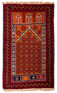 Tapete Baluch - 128 x 75 cm - vermelho escuro – product image