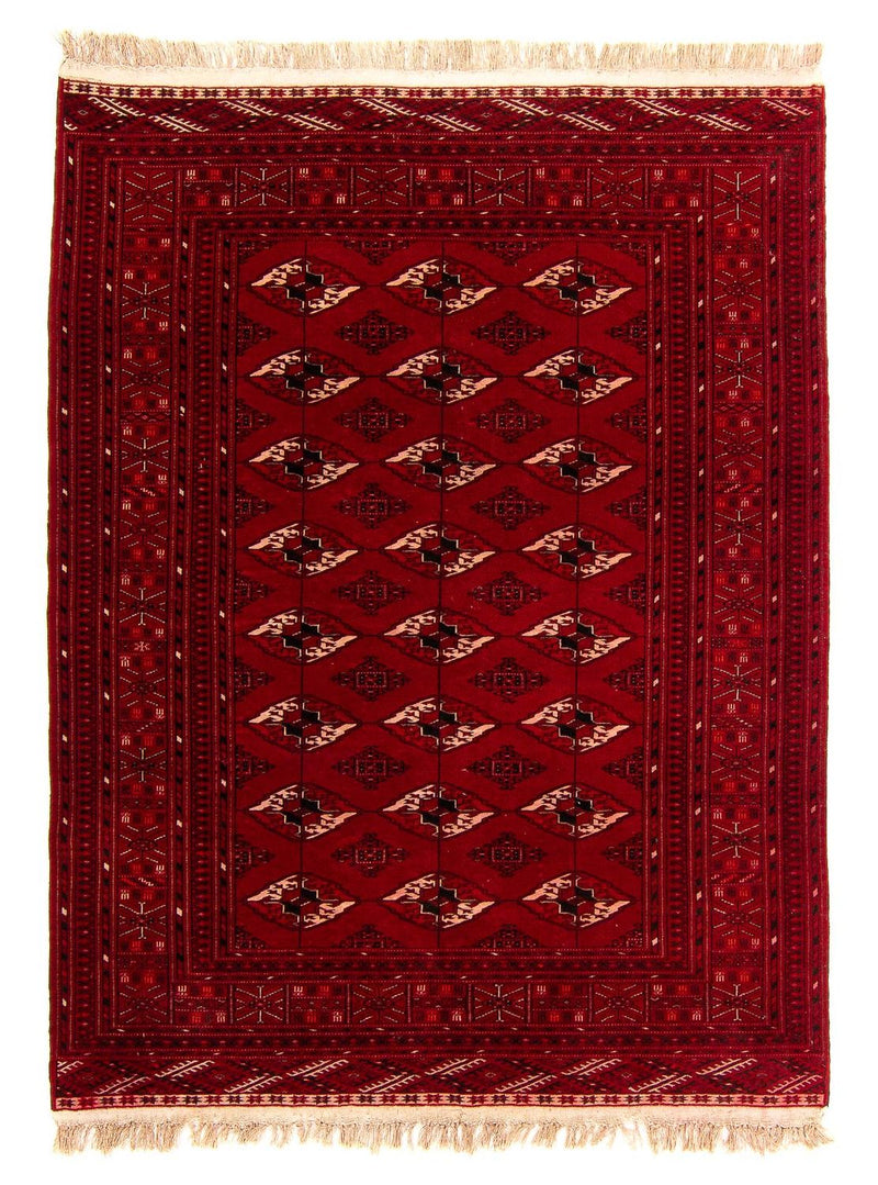 Tapete turquaman - 190 x 146 cm - vermelho escuro