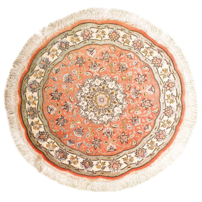 Tapete Persa - Tabriz - Royal ronda  - 102 x 102 cm - vermelho claro