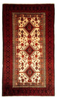 Tapete Baluch - 183 x 107 cm - vermelho escuro