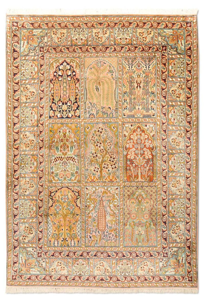 Seda da Caxemira Tapete 124x184cm - Tapete Oriental