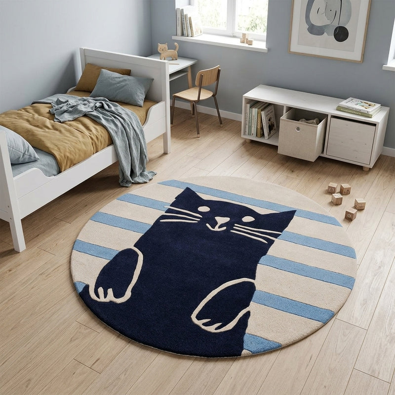 Gato Tapete Infantil Redondo
