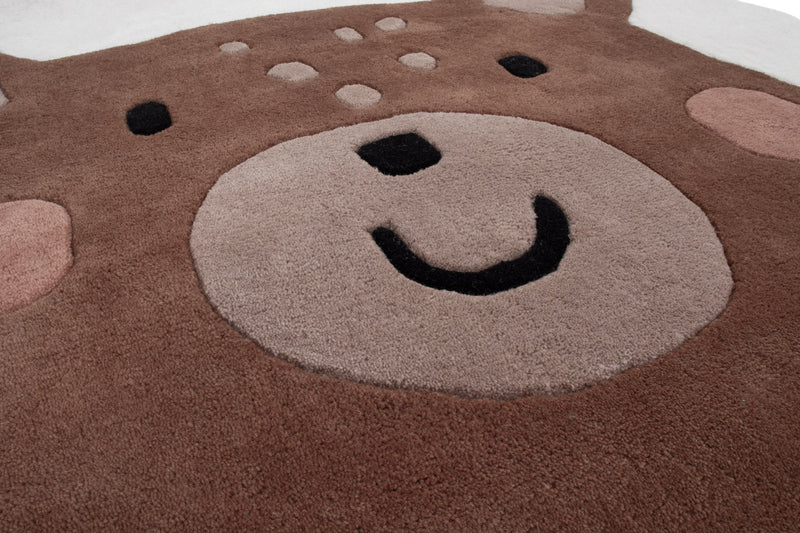 Rosto de Urso Tapete Infantil Redondo