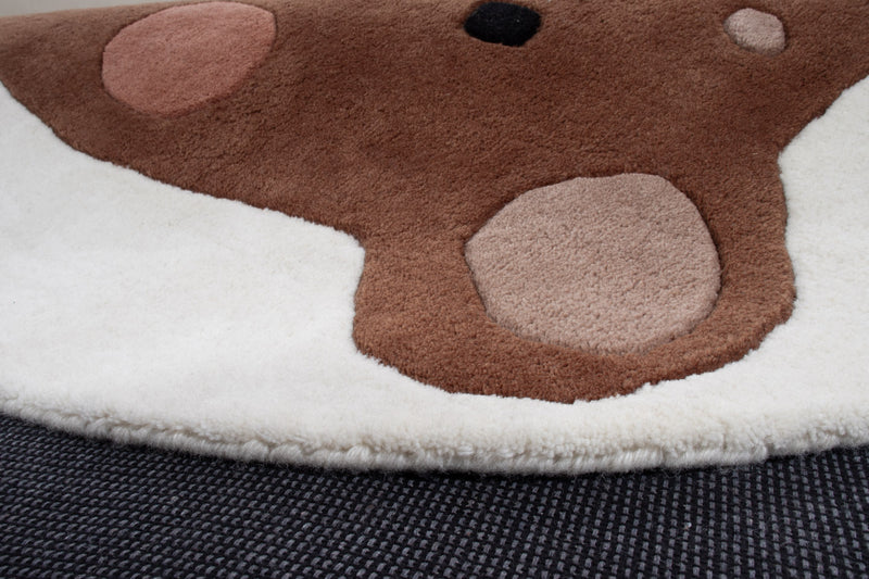 Rosto de Urso Tapete Infantil Redondo