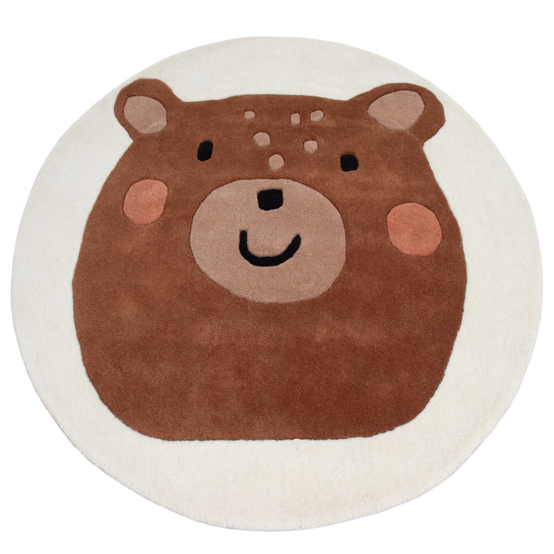 Rosto de Urso Tapete Infantil Redondo