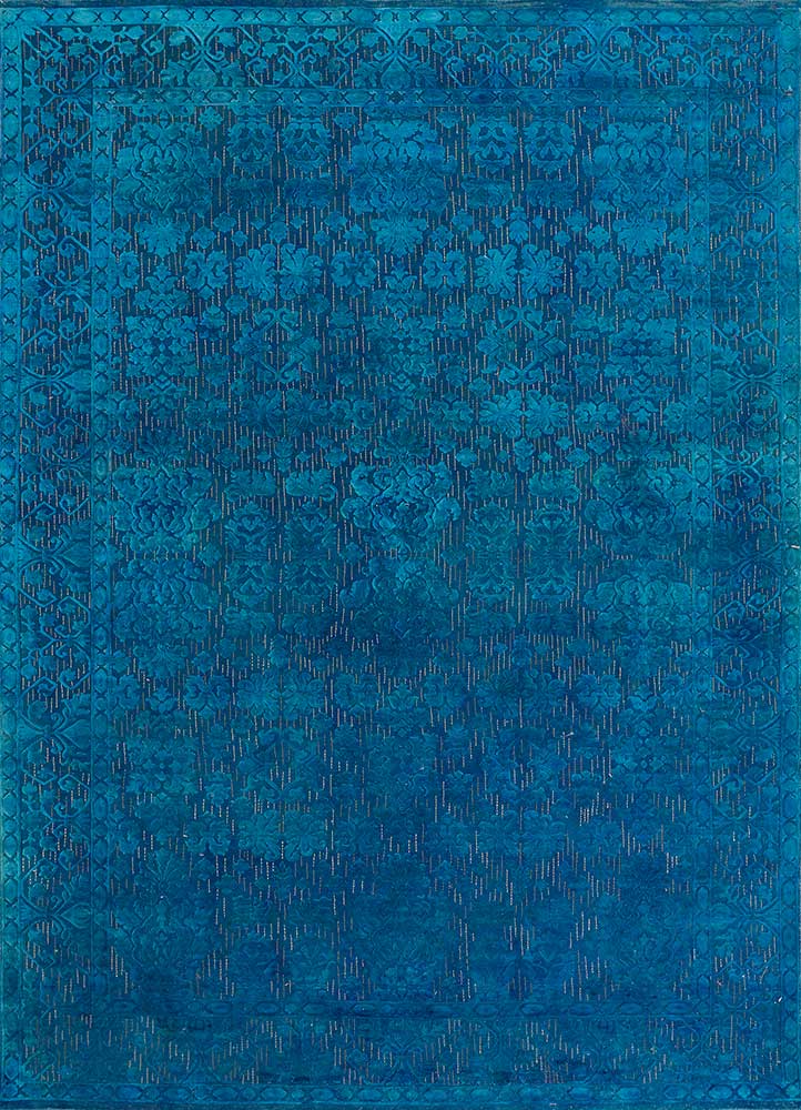 Tapete de lã - 300 x 200 cm - azul escuro