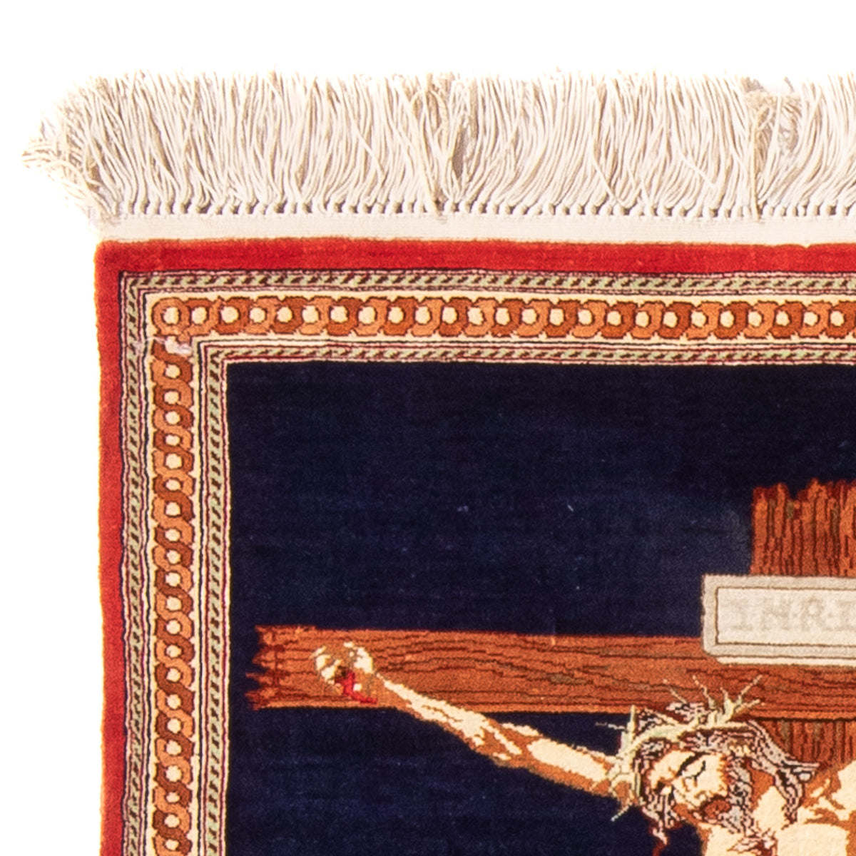 Qom seda Tapete 56x71cm - Tapete persa - azul escuro