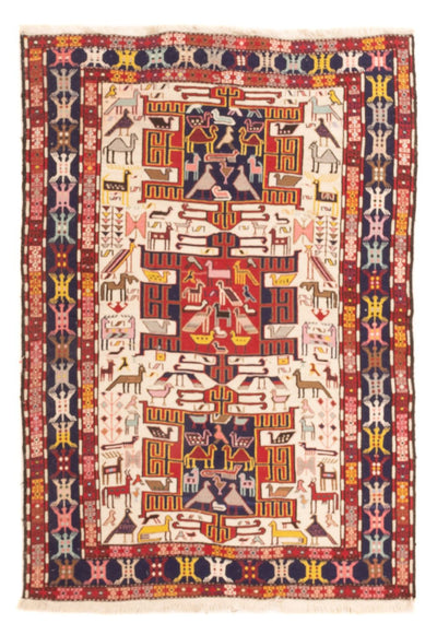 Kilim de seda Tapete 109x135cm