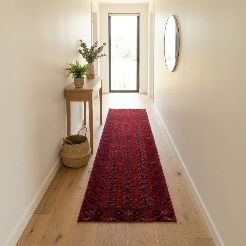 Tapete afegão 85x258cm - Tapete Oriental - vermelho