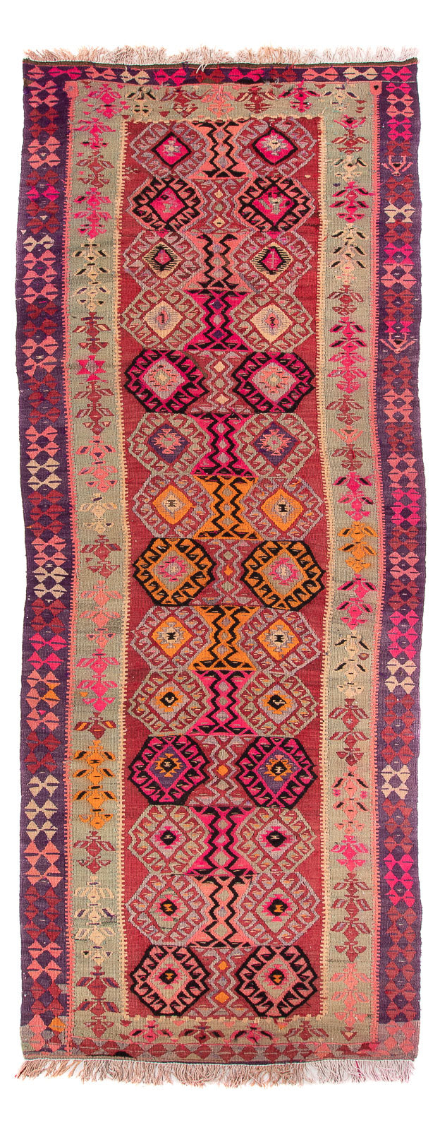 Kilim antigo Tapete 374x129cm