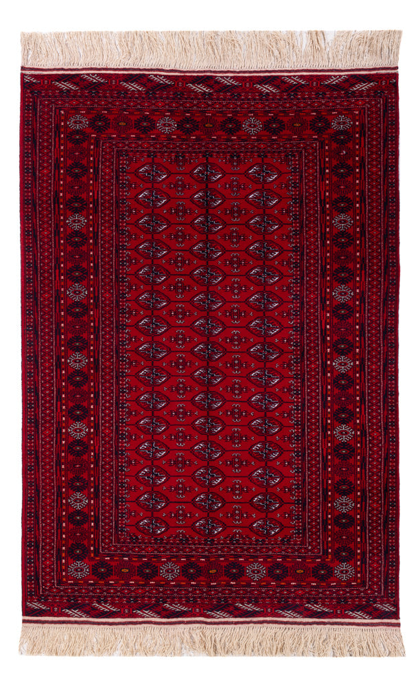 Tapete afegão - Bukhara - 194 x 133 cm - vermelho escuro