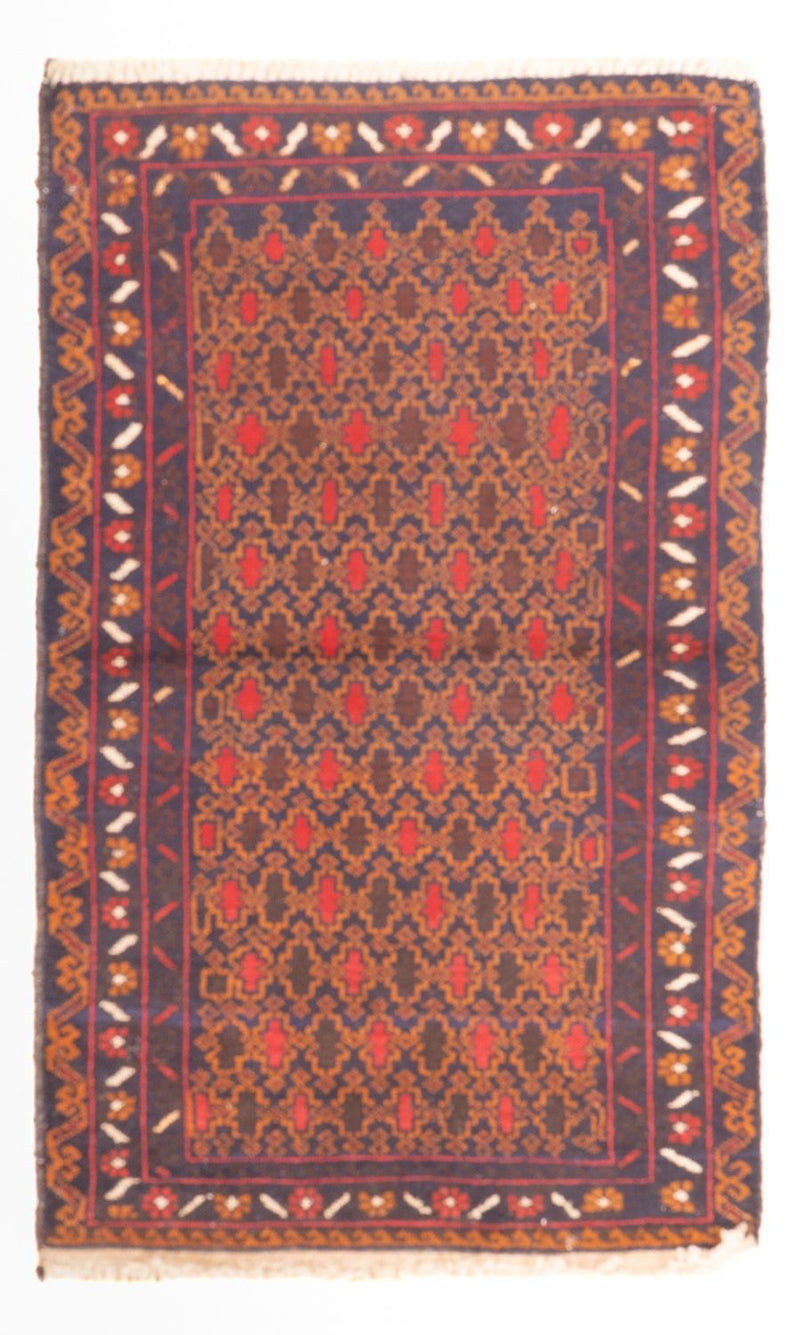 Tapete Baluch - 131 x 71 cm - multicolorido