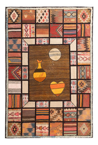 Tapete de trabalho em patchwork 200x135cm - Perserteppich Wollteppich – product image