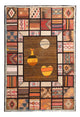 Tapete de trabalho em patchwork 200x135cm - Perserteppich Wollteppich