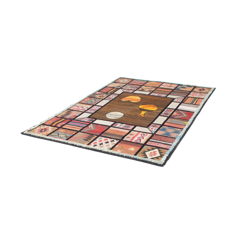 Tapete de trabalho em patchwork 200x135cm - Perserteppich Wollteppich