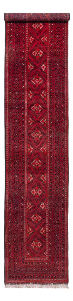 Corredor Tapete afegão - 388 x 77 cm - vermelho