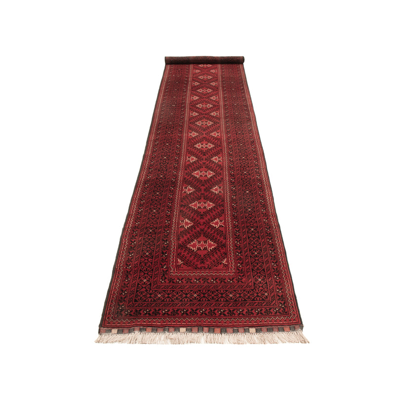 Corredor Tapete afegão - 388 x 77 cm - vermelho