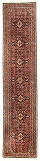 Corredor Tapete Persa - Bijar - Royal - 397 x 89 cm - vermelho