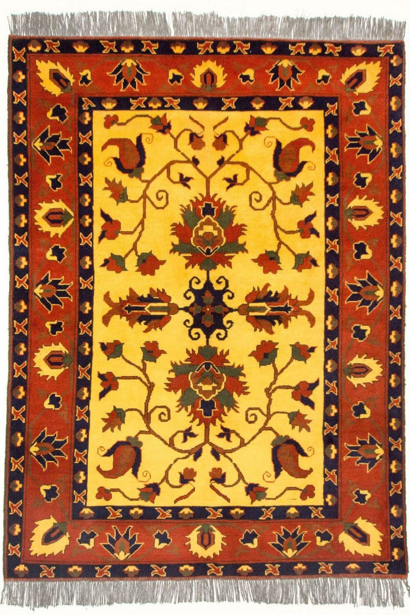 Tapete afegão - Hatshlu - 201 x 155 cm - amarelo